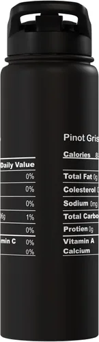 Vista 4 de Funny Pinot Gris Grigio Thanksgiving Nutritional Fact Stainless Steel Insulated Water Bottle