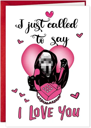 Vista 8 de Divertida tarjeta del día de San Valentín para novio, novia, marido, esposa, "I Called to Say I Love You", tarjeta de aniversario y cumpleaños