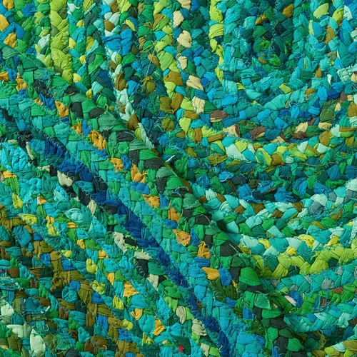 Vista 8 de SAFAVIEH - Colección Trenzada Alfombra de área - 5' x 8' Ovalada, Verde, Algodón Reversible Hecho a Mano de Cabaña de Campo, Ideal para Áreas