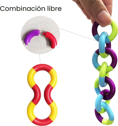 Vista 5 de Juguetes sensoriales fidget - 6 piezas de juguetes fidget retorcidos multicolor para adultos, niños y niñas para relajación, alivio del estrés