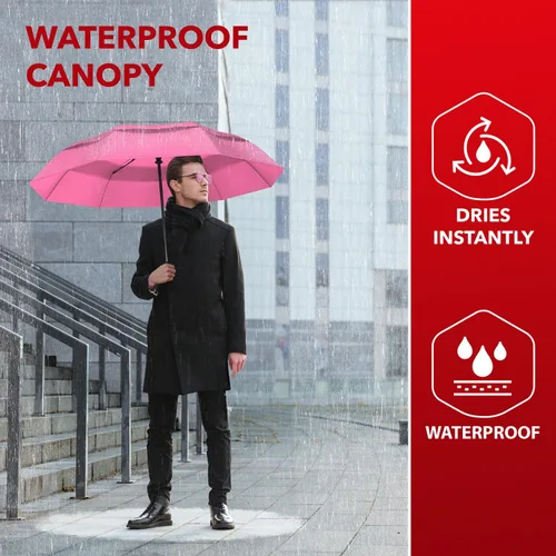 Vista 72 de REPEL Windproof Travel Umbrella - Compact & Withstands Winds up to 85MPH , Strongest Premium Auto Folding Umbrella for Rain and Sun - Durable, Light
