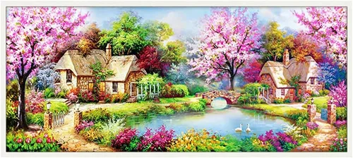 Vista 20 de Twinkel Pinkel Kits de pintura de diamantes 5D grandes para adultos, paisaje, cabaña, taladro completo, pintura de diamante, arte de bordado