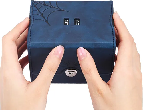 Vista 4 de Zoopin - Caja de cuero con contador de vida giratorio integrado (azul)