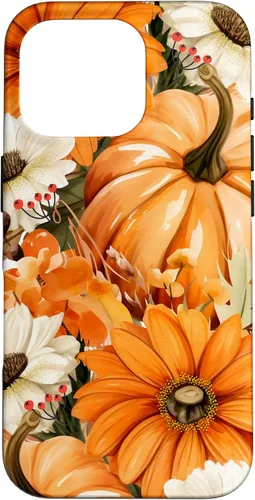Vista 20 de Funda con temática de otoño para iPhone 16, diseño de calabaza, niña, mujer, diseño vintage de otoño