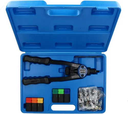 Vista 2 de AB Tools Kit de remachadora de tuerca de mano, herramienta de tuerca Sert, sujetador M3 - M10 y 60 remaches
