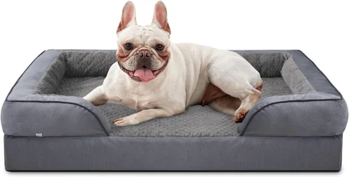 Vista 21 de INVENHO Sofá ortopédico de espuma para perros medianos con funda extraíble lavable, forro impermeable y parte inferior antideslizante