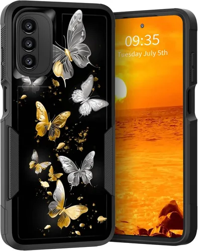 Vista 254 de para Moto G Play 4G 2024, funda de dos capas híbrida resistente y a prueba de golpes, PC duro + silicona suave protectora para Motorola Moto G Play
