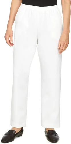 Vista 10 de Alfred Dunner Pantalones de poliéster con cintura elástica en todo el contorno talla petite - Estilo sin cremallera Negro