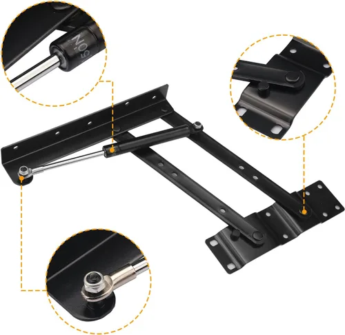 Vista 3 de 1 par de bisagras plegables y de elevación, bisagra hidráulica de elevación de alta resistencia para hardware de mecanismo del hogar, herramienta