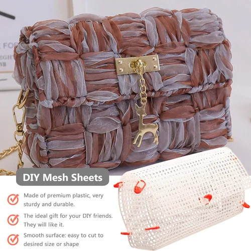 Vista 6 de 4 hojas de tela de punto de aguja de plástico para manualidades DIY marcadores de punto bolsa de proyectos de taza bordado hecho a mano hilo