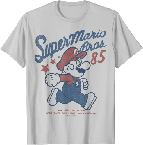 Vista 30 de Nintendo Super Mario Brothers '85 Vintage Stars - Camiseta Gris Oscuro