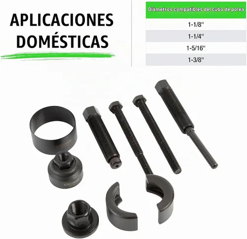 Vista 3 de OEMTOOLS Kit de extractor e instalador de polea de dirección asistida, remueve e instala poleas de bomba de dirección asistida en la mayoría