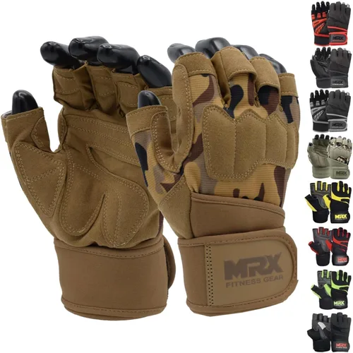 Vista 18 de MRX - Guantes de levantamiento de pesas para hombres, guantes de entrenamiento para hombre, guantes de levantamiento de muñeca, guantes de gimnasio