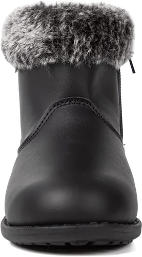 Vista 2 de Botas de piel de vestir para niñas, botines cortos de moda para invierno, otoño, zapatos clásicos con cremallera lateral