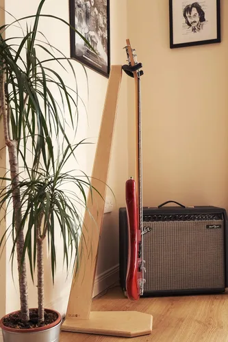 Vista 7 de Ruach GS-6 Soporte de guitarra de madera para bajo - abedul