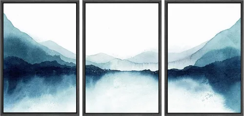 Vista 19 de SIGNWIN Lienzo enmarcado para pared, juego de arte sereno de pantanos con humedales verdes e ilustraciones de agua tranquila, arte moderno
