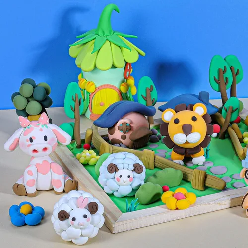 Vista 4 de Kit de arcilla de secado al aire para niños, juego de arcilla suave no tóxica de 24 colores with 3 Sculpting Tools, DIY Arts & Crafts Supplies