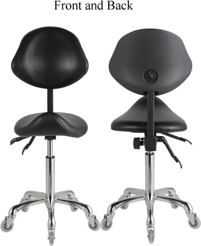 Vista 4 de Silla ergonómica con asiento ajustable y respaldo para uso en clínica médica, hospital, laboratorio, farmacia, estudio, taller, oficina y hogar