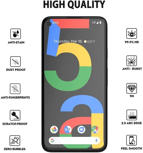 Vista 8 de magglass Protector de pantalla de vidrio templado para Google Pixel 5a 5G, anti burbujas, protector de pantalla de cobertura completa UHD