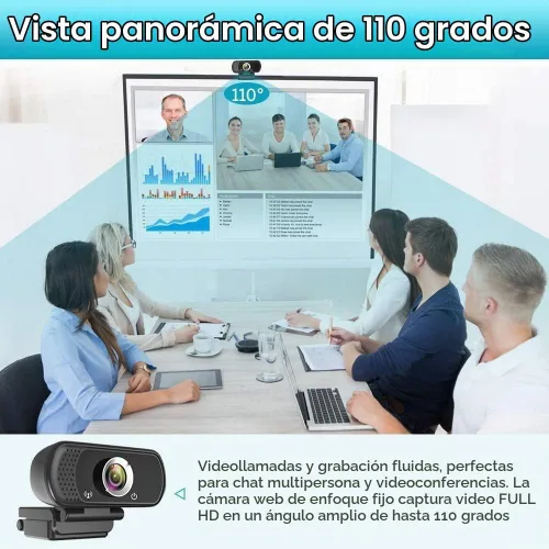 Vista 4 de ZIQIAN Cámara web 1080P con micrófono, cámara web HD USB para PC, ordenador