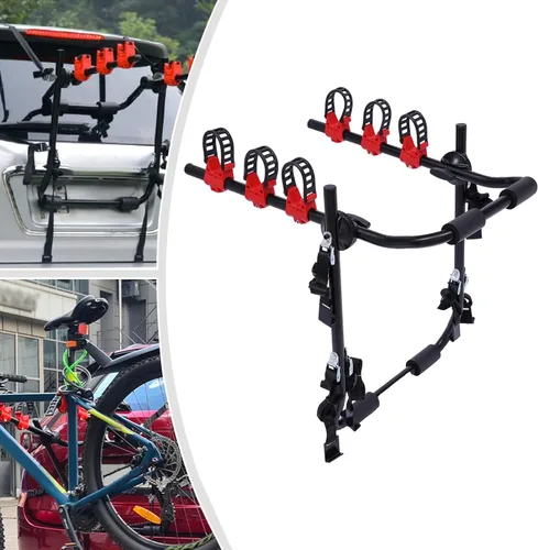 Vista 9 de Soporte de montaje para maletero, soporte para maletero de coche, 3 bicicletas, sedán, hatchback, SUV, minivan, nuevo