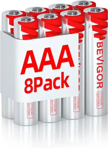 Vista 9 de BEVIGOR - Baterías de litio AAA de larga duración de 1,5 V, paquete de 24 unidades para electrónica