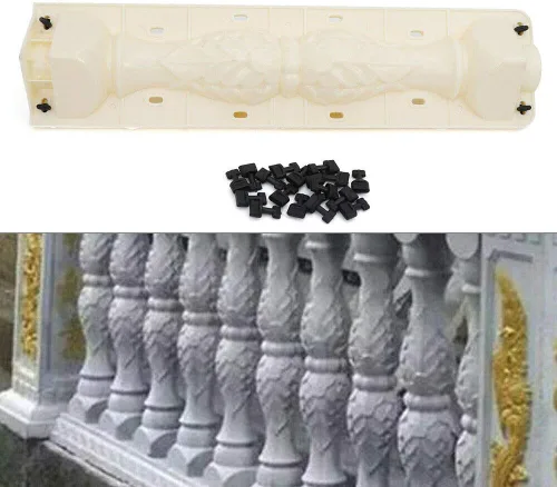 Vista 3 de Moldes de bricolaje para balaustradas, juego de moldes para barandillas de cemento romano, barandilla de cemento, moldes de fundición de plástico