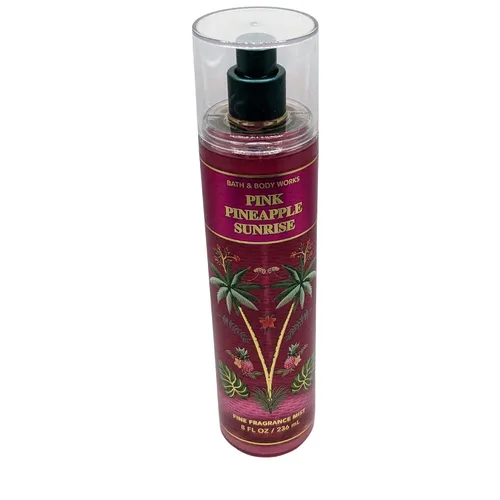 Vista 3 de Bath & Body Works Pink Pineapple Sunrise - Paquete de 3 piezas - Niebla de fragancia fina, crema corporal de hidratación definitiva y gel de ducha