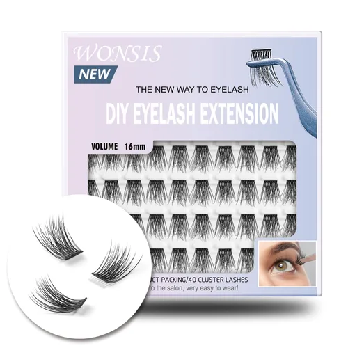 Vista 8 de Extensiones de pestañas en racimo de pestañas, pestañas individuales reutilizables, extensiones de pestañas individuales naturales para extensiones