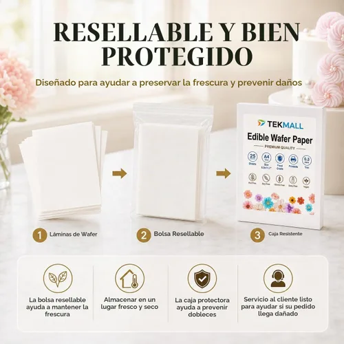 Vista 5 de Hojas de papel comestible de la oblea para la decoración