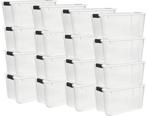 Vista 16 de Sterilite paquete de 6 cajas Ultra con pestillo, contenedores de almacenamiento con tapas, plástico transparente, 18 cuartos de galón - Contenedores
