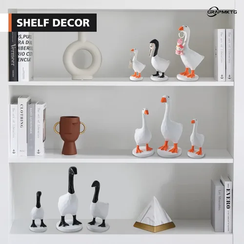 Vista 4 de GRAPMKTG Lindo soporte magnético para llaves de ganso de escritorio, estatua de escritorio, decoración divertida de dormitorio, regalos