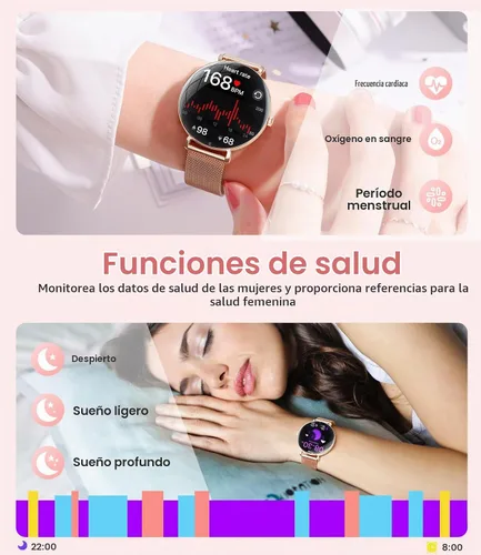 Vista 7 de LIGE - Relojes inteligentes para mujeres (responder/realizar llamada), ultradelgado de 6.8mm/1.43" AMOLED para mujeres con más de 111 modos