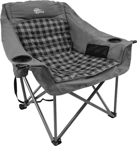Vista 11 de Bolosy Paquete de 2 Sillas de Camping de Gran Tamaño para Adultos de Servicio Pesado Sillas Plegables para Exteriores Acolchadas Sillas de Césped