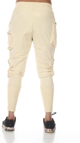 Vista 4 de Jogger beige de moda con bolsillos y cremallera lateral, Beige