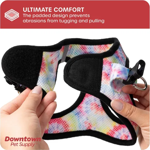 Vista 52 de Downtown Pet Supply Arnés para perro Step-in – Sin tirones, malla acolchada ajustable con ribete reflectante, correa de hebilla segura – Arnés