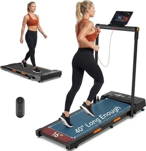 Vista 10 de THERUN Walking Pad with Handle Bar, 2 in 1 Under Desk Portable Treadmill Verde