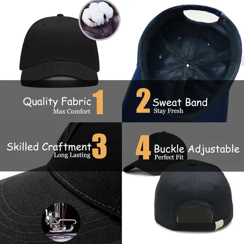 Vista 3 de Gorra de béisbol bordada personalizada, tu propio texto, sombreros personalizados para papá