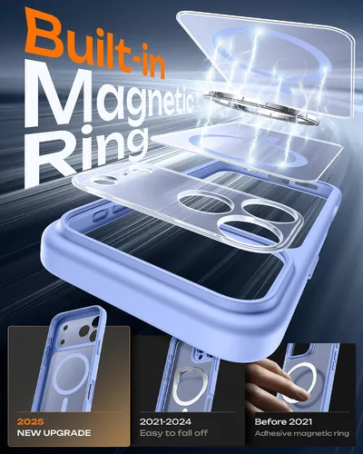 Vista 73 de TOCOL Funda para iPhone 11, compatible con Magsafe, protección completa de cámara, imanes integrados, protección contra caídas, funda translúcida