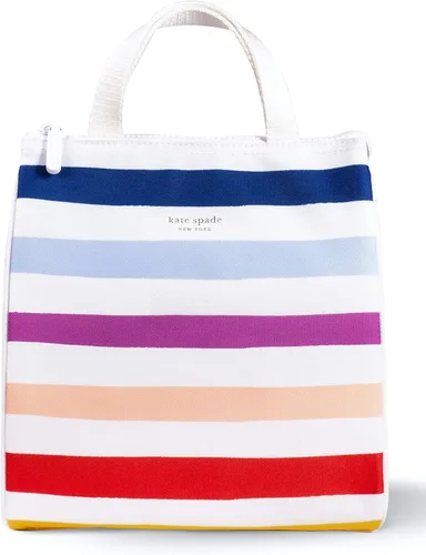 Vista 18 de Kate Spade New York Bolsa de Almuerzo Portátil Suave Refrigeradora, Bolso Térmico con Forro Interior Aislante Plateado y Bolsillo de Almacenamiento