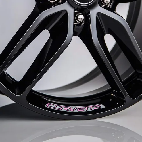 Vista 7 de Bogar Tech Designs Calcomanías de vinilo para inserción de rueda compatibles con C7 Corvette Stingray Z51 2014-2019 - Negro brillante