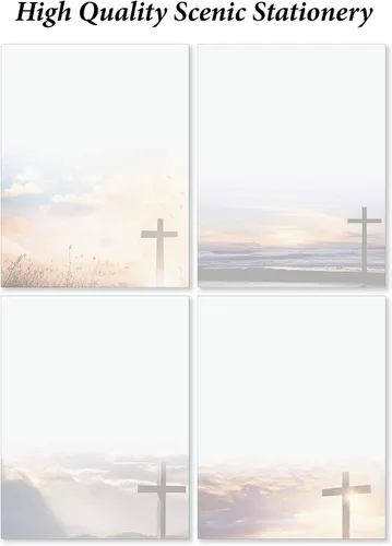 Vista 2 de Papelería religiosa escénica - Paquete de 48