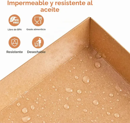 Vista 4 de Kucoele Paquete de 50 cajas de papel para embutidos de 7 x 5 pulgadas con Marrón