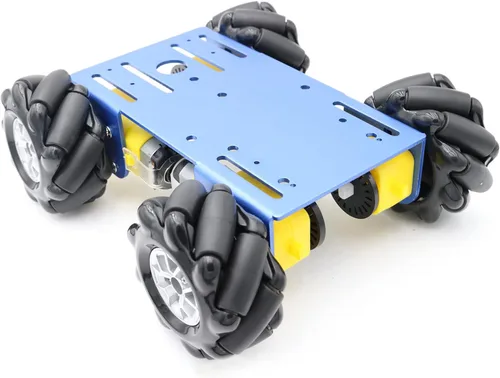 Vista 9 de MC100 4WD Mecanum Wheel Chasis de coche con motor TT, kit de coche inteligente de control remoto con rueda omnidireccional de 2.362 in para Negro
