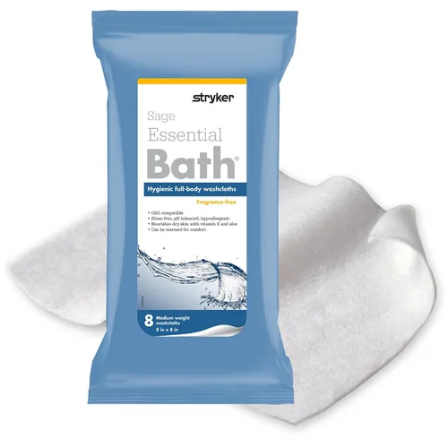 Vista 10 de Essential - Toallitas limpiadoras de baño, 1 paquete, 8 paños - Sin enjuague, sin fragancia, ultra suaves y gruesas