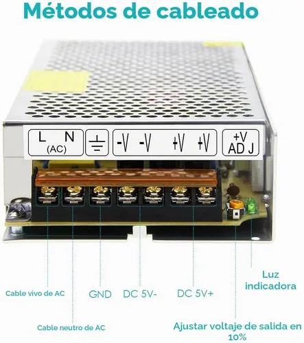 Vista 5 de Aclorol 5V 20A 100W Fuente de Alimentación Conmutada 110V / 220V CA a CC 5V 20amp Transformador Universal, Convertidor, Adaptador de Potencia