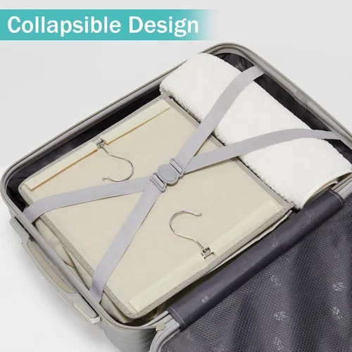 Vista 6 de YOUDENOVA - Organizador colgante para clóset con 6 estantes de almacenamiento con bolsillos laterales, beige
