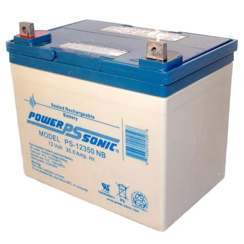 Vista 2 de Powersonic PS-12350NB - 12 Volt/35 Amp batería sellada de ácido de plomo con conectores tuerca-perno