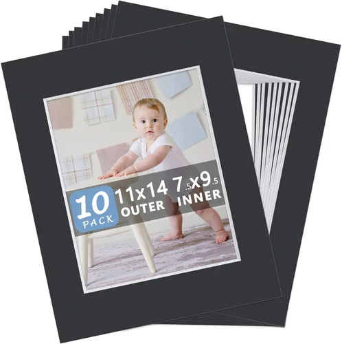 Vista 9 de Paquete de 10 tableros de respaldo solamente – Tablas de base blancas sin cortar de 11 x 14 pulgadas, sin ácidos y con núcleo blanco, ideal