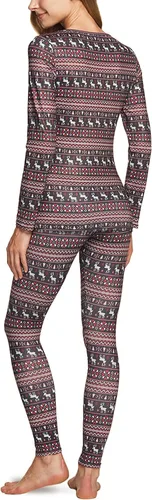 Vista 2 de TSLA Conjunto de ropa interior térmica para mujer, vellón suave, pantalones largos, primera capa cálida para invierno, parte superior e inferior